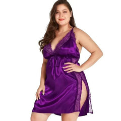 Silky Satin and Lace Trim Chemise Nightdress