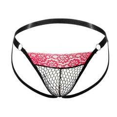 Mesh Fishnet Hollow Passion Strap Lace Pants