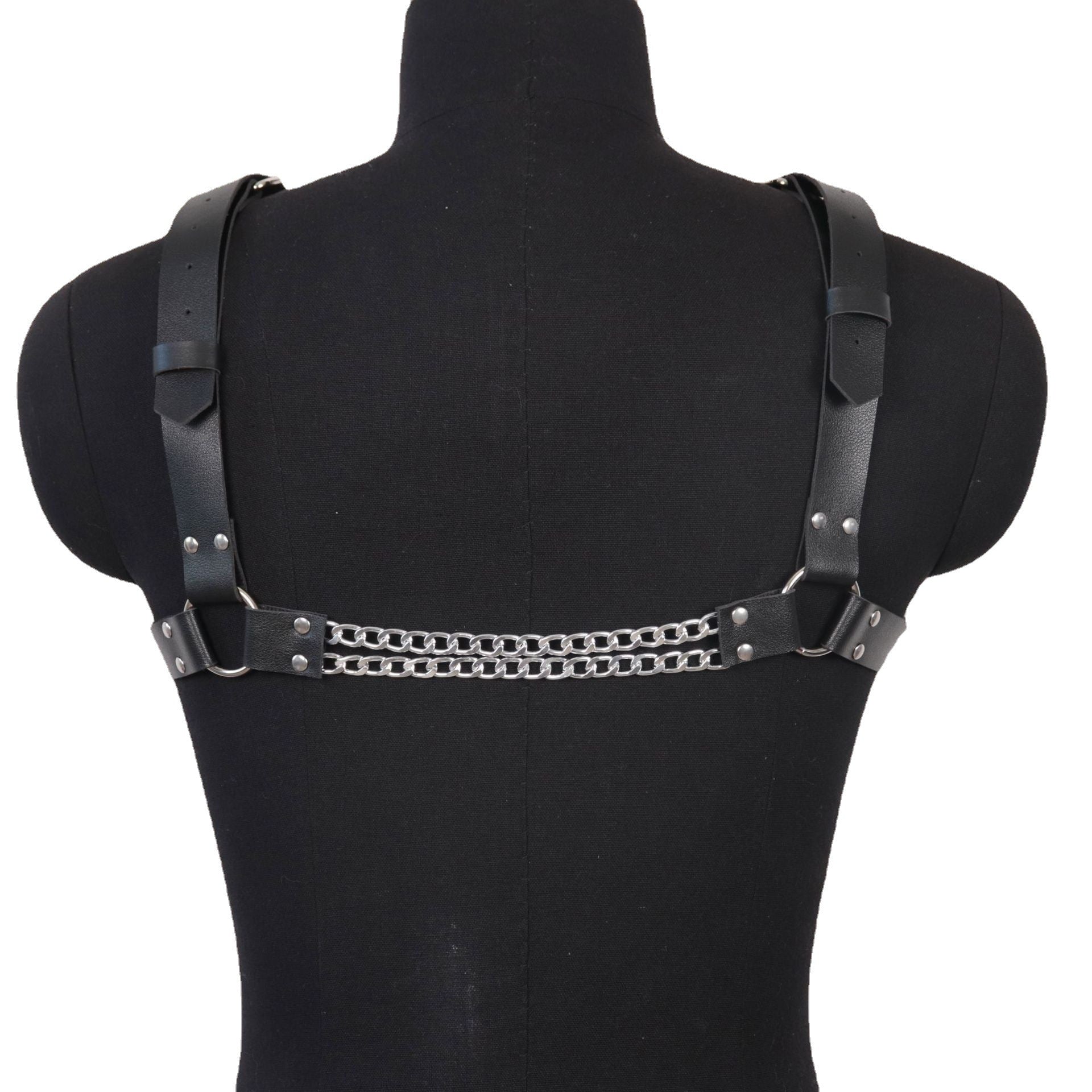 Hollowed-Out Leather Wearing Straps