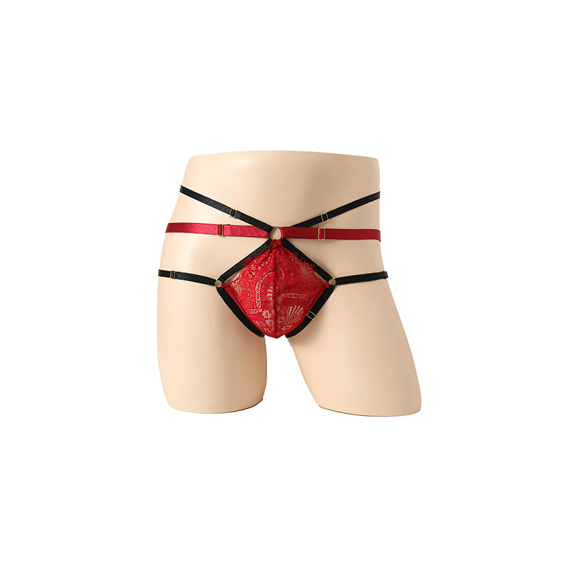 Lace Ribbon Fun Adult Bag Panties