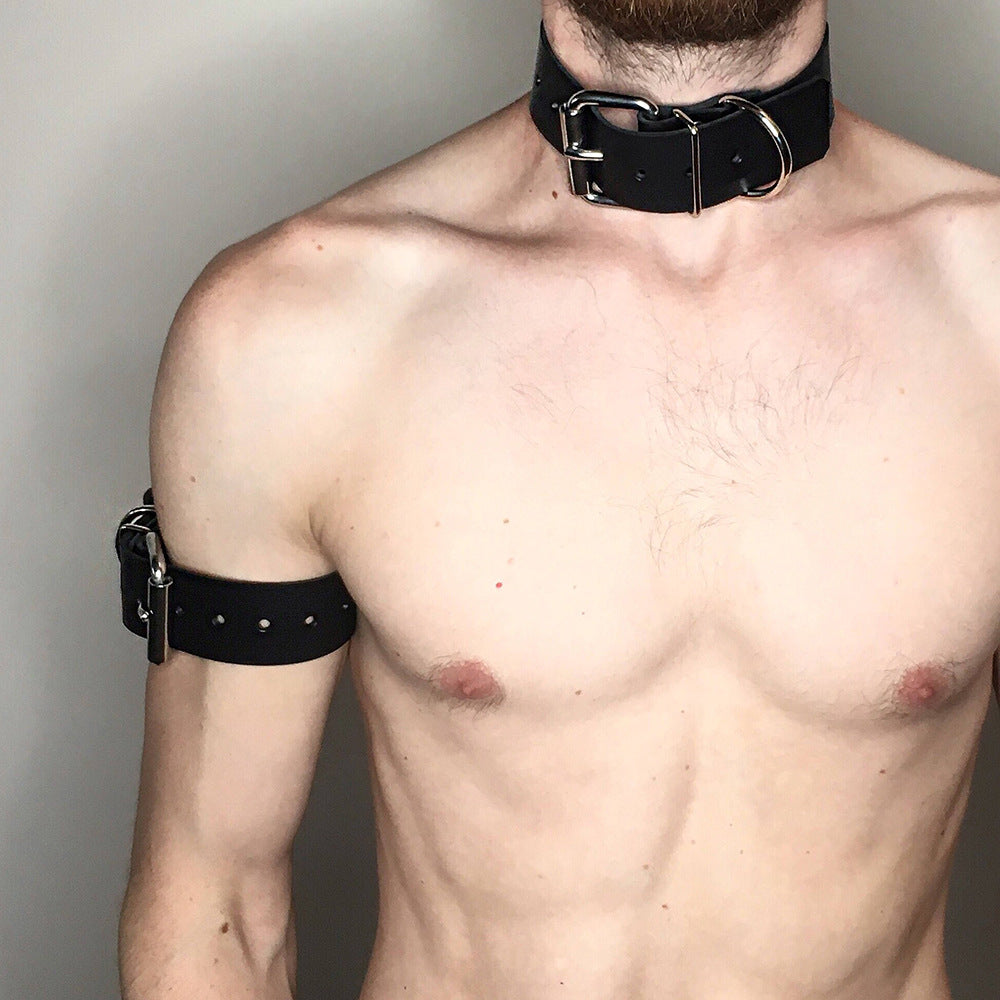 Faux Leather Collar Arm Ring Set