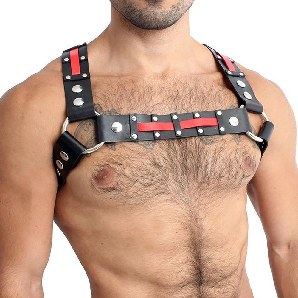 Multi-Rivet Double Ring Chest Strap