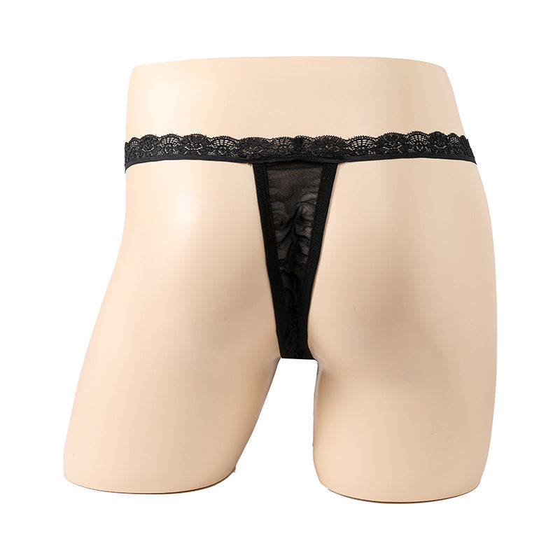 Lace Safety Button Thong Underwear
