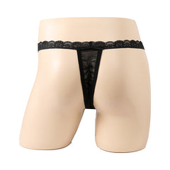 Lace Safety Button Thong Underwear