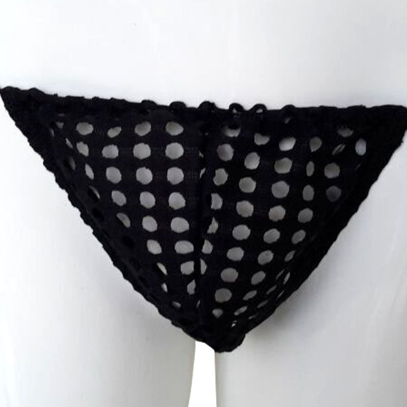 Black hollowed-out T-panties Mesh Magic