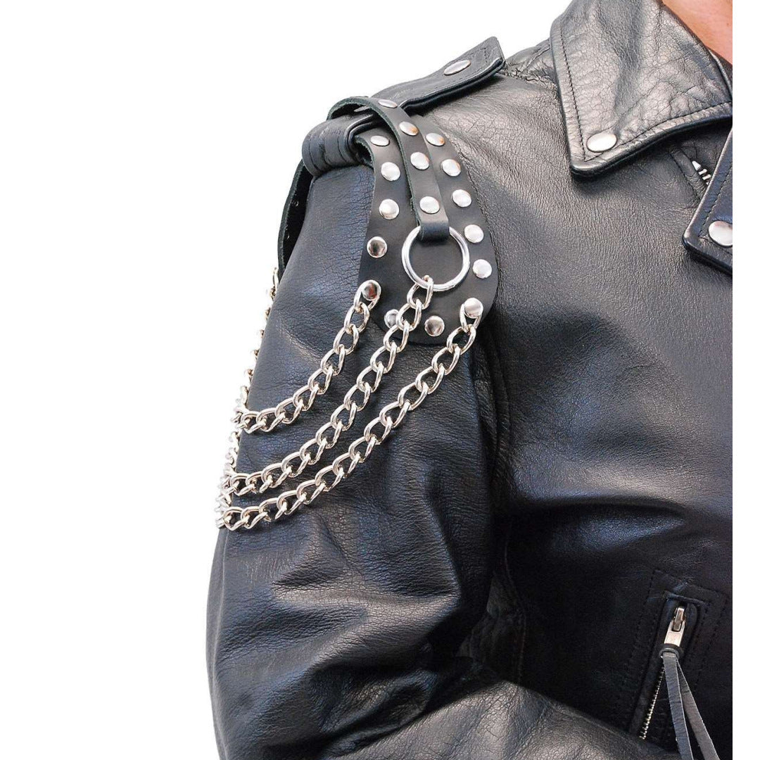 Punk Riveted Exaggerated Shoulder Straps