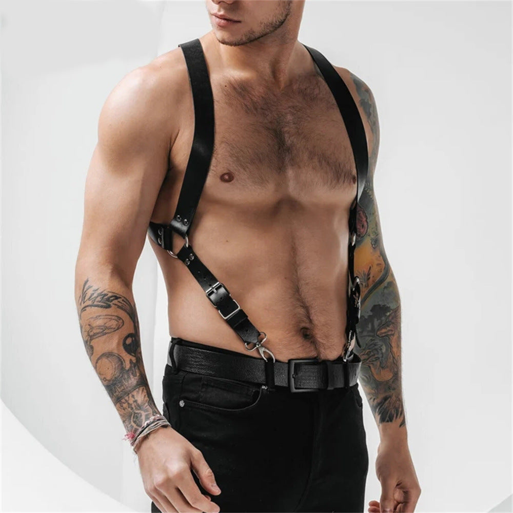 Black Leather Body Restraint Straps