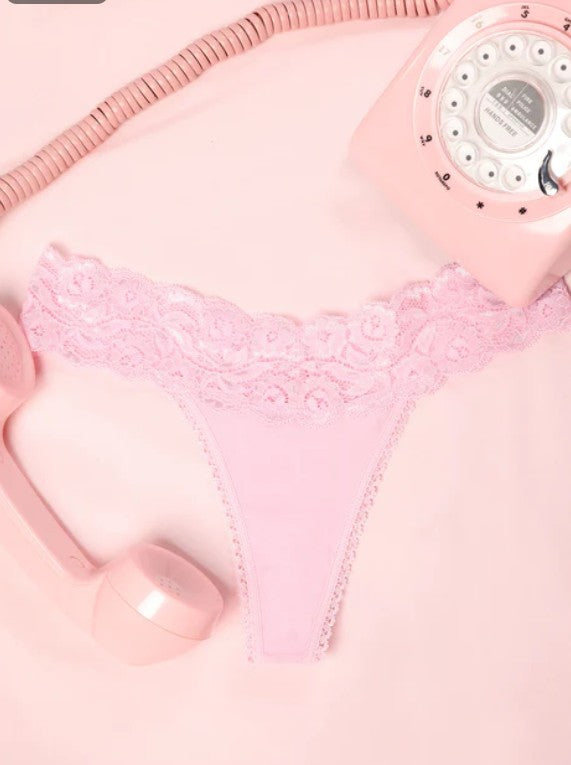 Comfortable Lace Trim Thong Panty for Everyday Wear