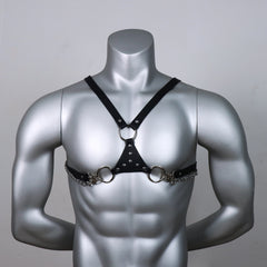 Black Leather Shoulder Strap Chain