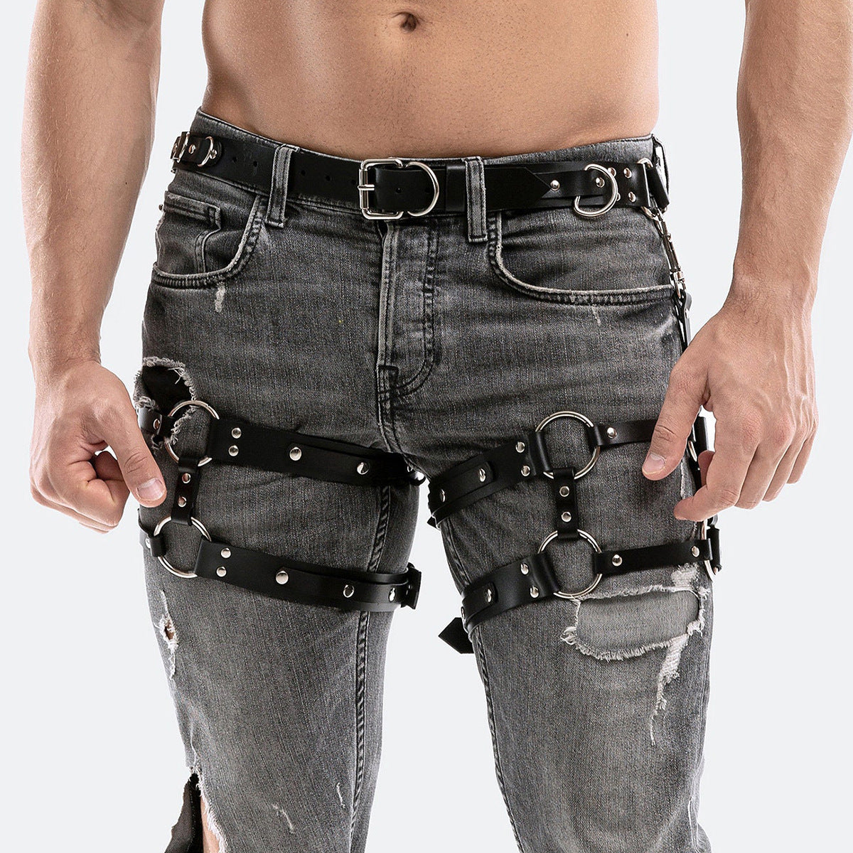 Men's Leather Underwear Costume Suit