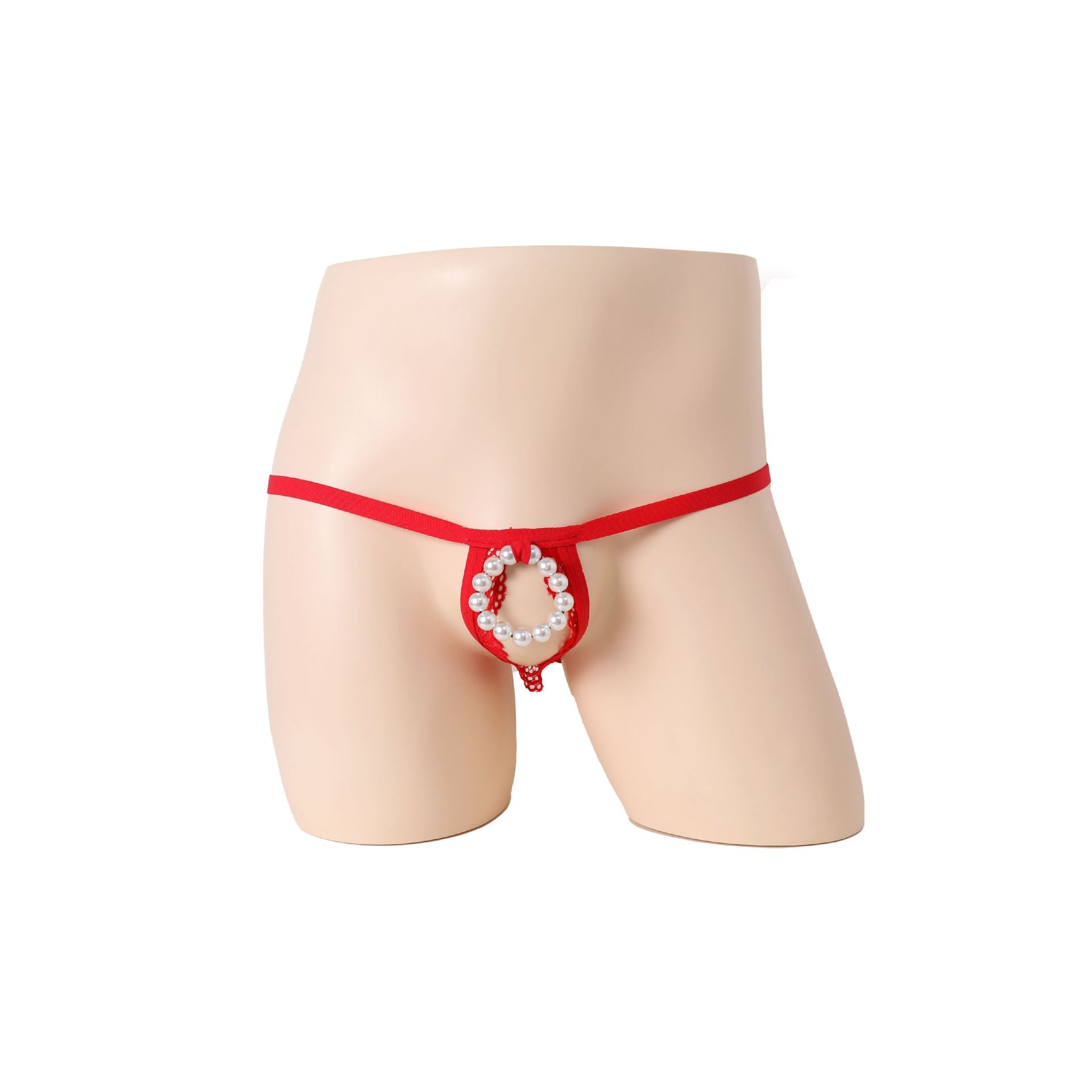 Bead Chain Pearl Hollow Perspective Underwear