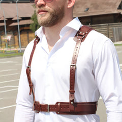 Hip Hop Punk Leather Bondage Vest