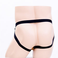 Tiger Print Hollowed-Out Black Thong