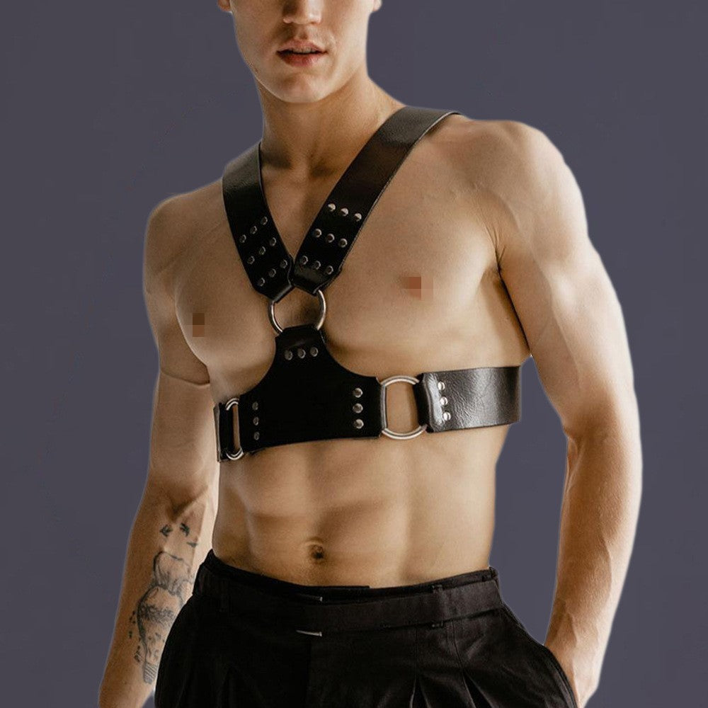 Black Leather Body Restraint Straps