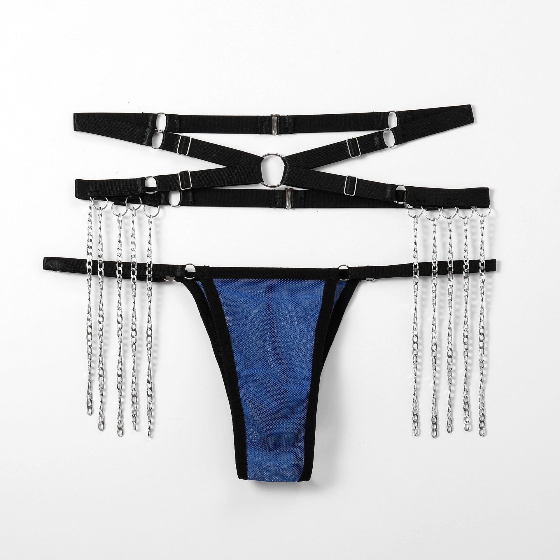 Perspective Hollowed-Out Chain Low Waist Panties