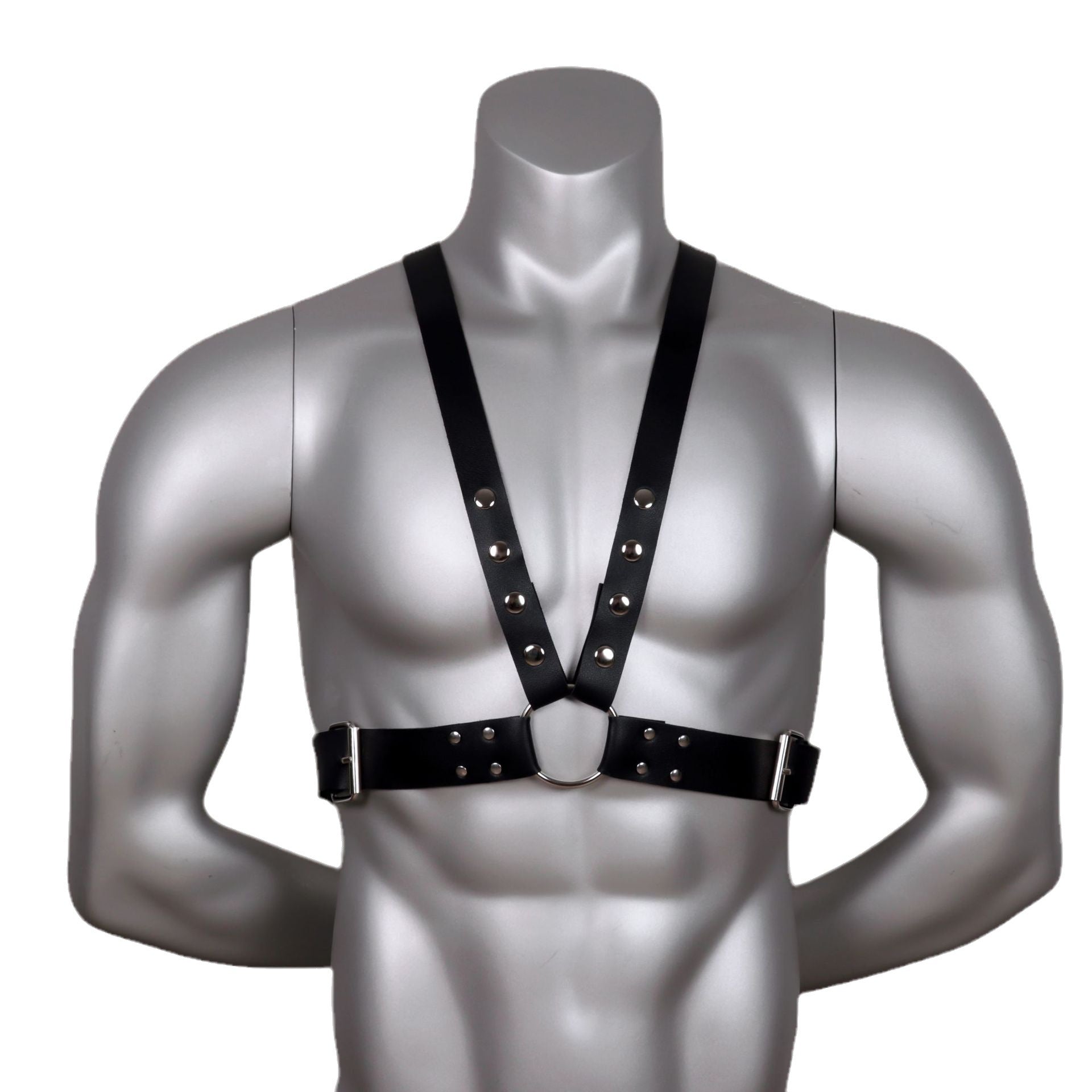 Double-Row Nail Leather Bondage Clothing
