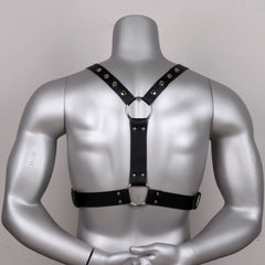 Double-Row Nail Leather Bondage Clothing