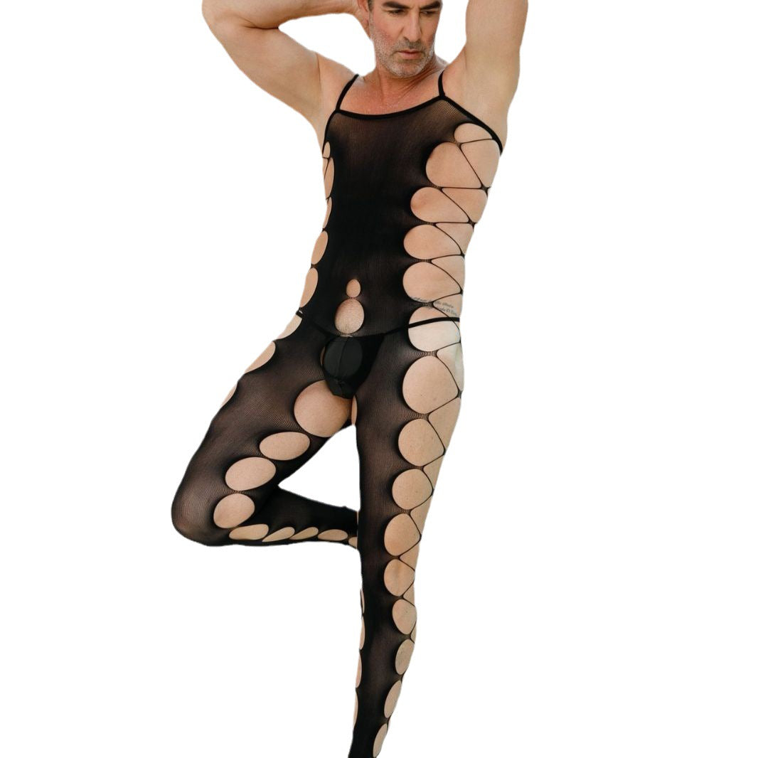 Stretch Mesh One-Piece Bodystocking