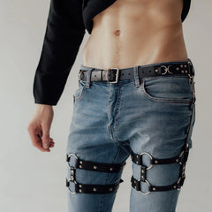 Leather Garter Bondage Belt Underwear