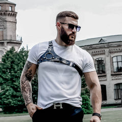 Vintage PU Strap Warrior Bondage Vest