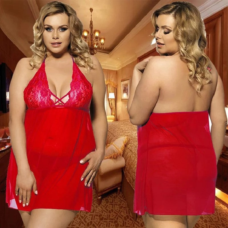 Lace Halter Babydoll Chemise for Confident Intimate Moments