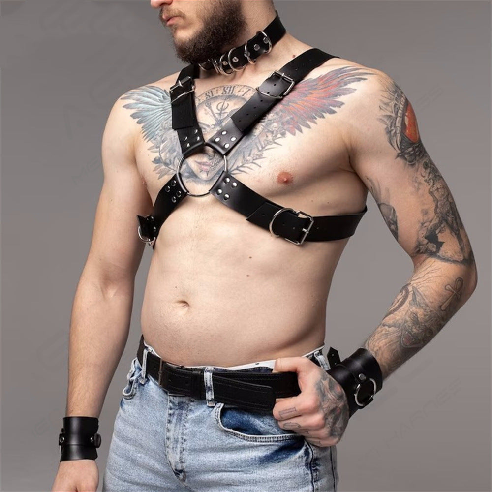 Macho Leather Bondage Bundling Clothing
