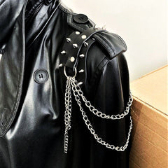 Punk Riveted Exaggerated Shoulder Straps
