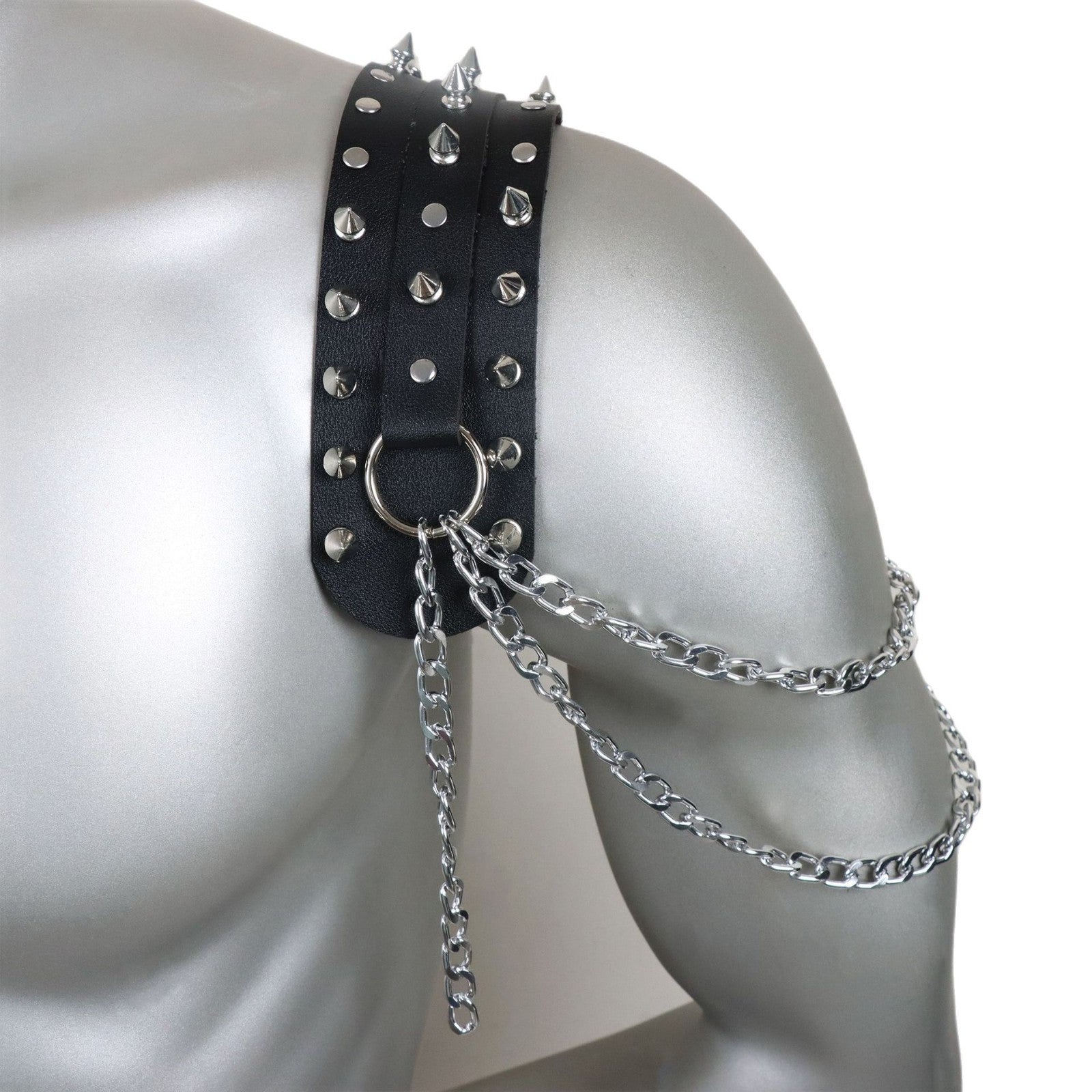 Punk Riveted Exaggerated Shoulder Straps