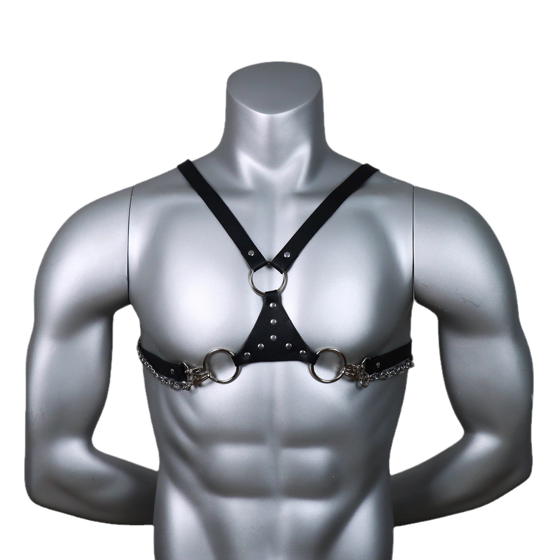 Black Leather Shoulder Strap Chain