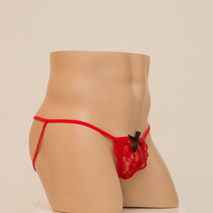 Bow Lace Mesh Chain Transparent Underwear