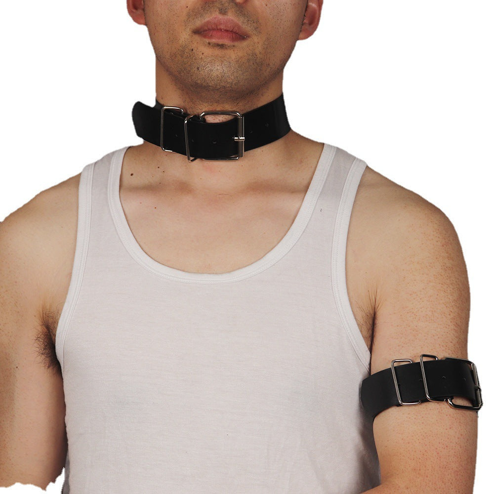 Faux Leather Collar Arm Ring Set