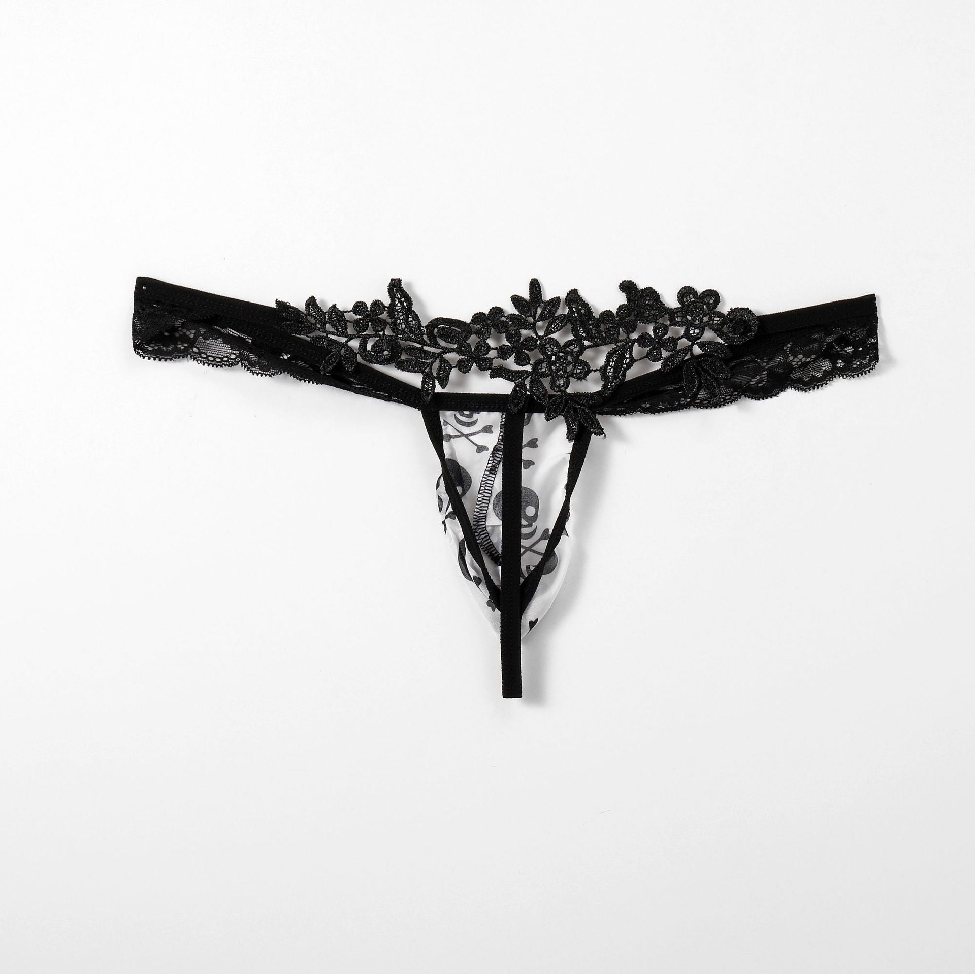 Low Waist Perspective Elastic Butterfly Thong