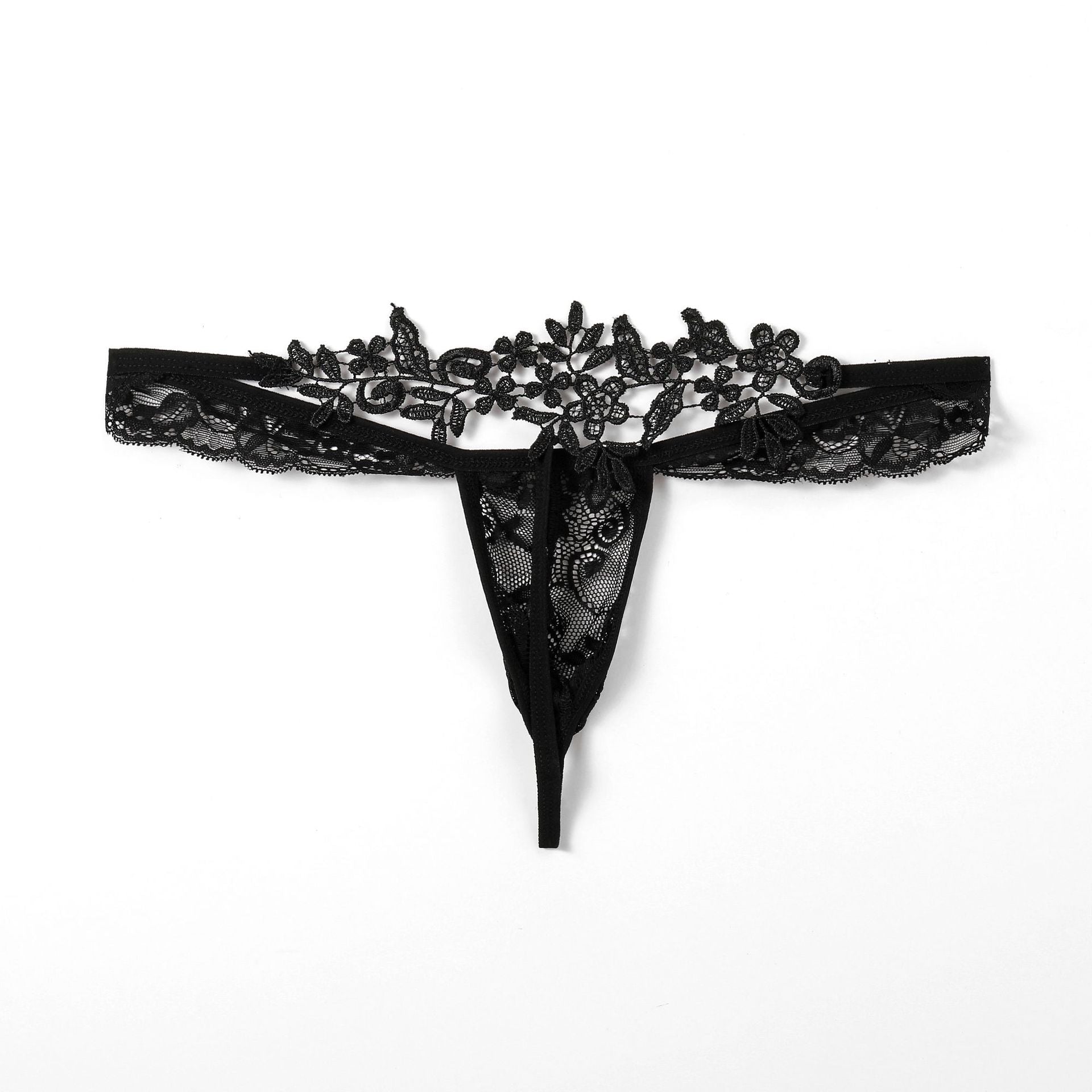 Low Waist Perspective Elastic Butterfly Thong