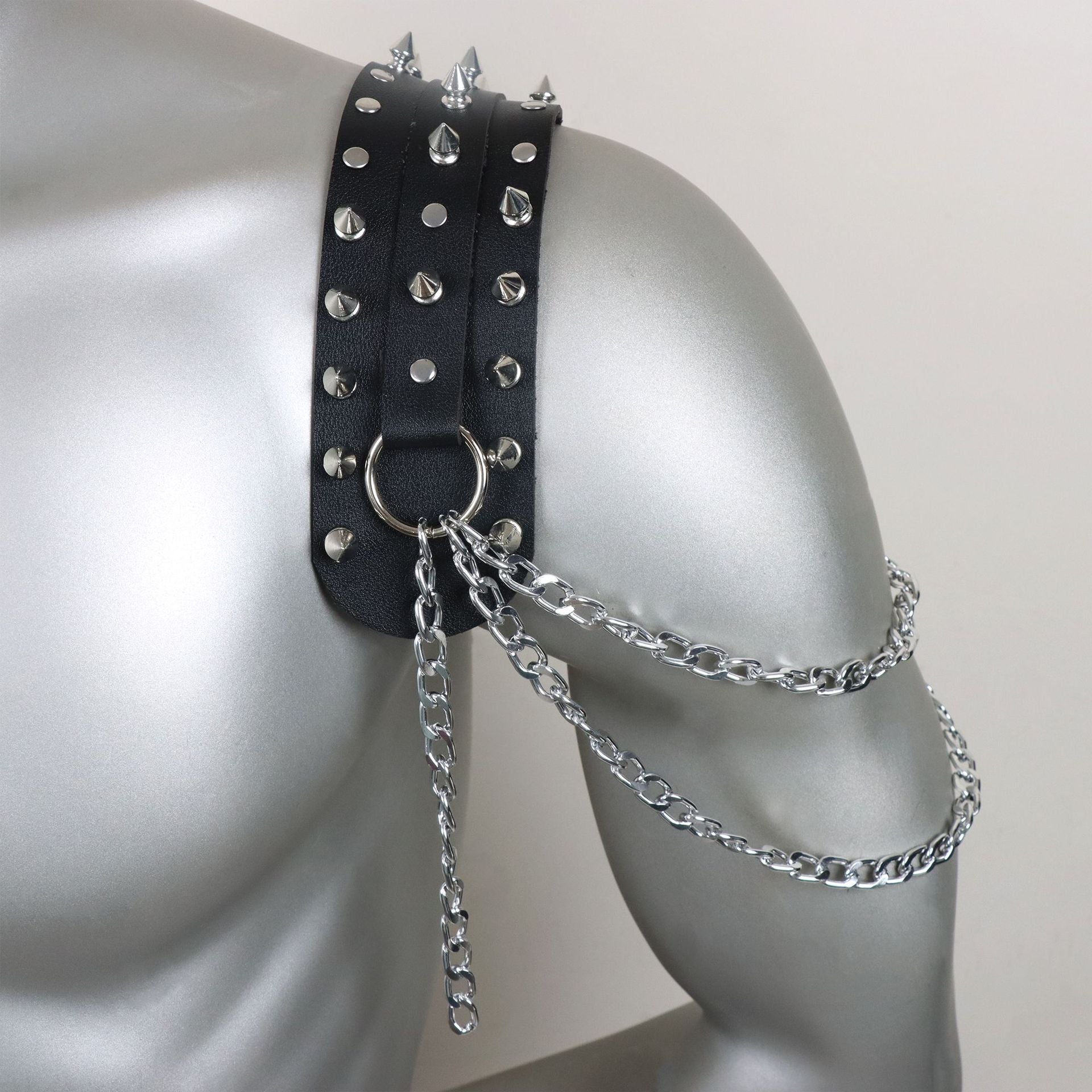 Punk Riveted Exaggerated Shoulder Straps