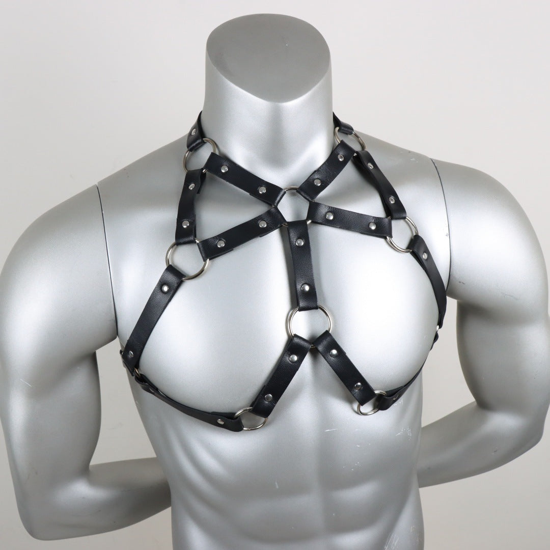 Hip Hop Punk Leather Bondage Vest