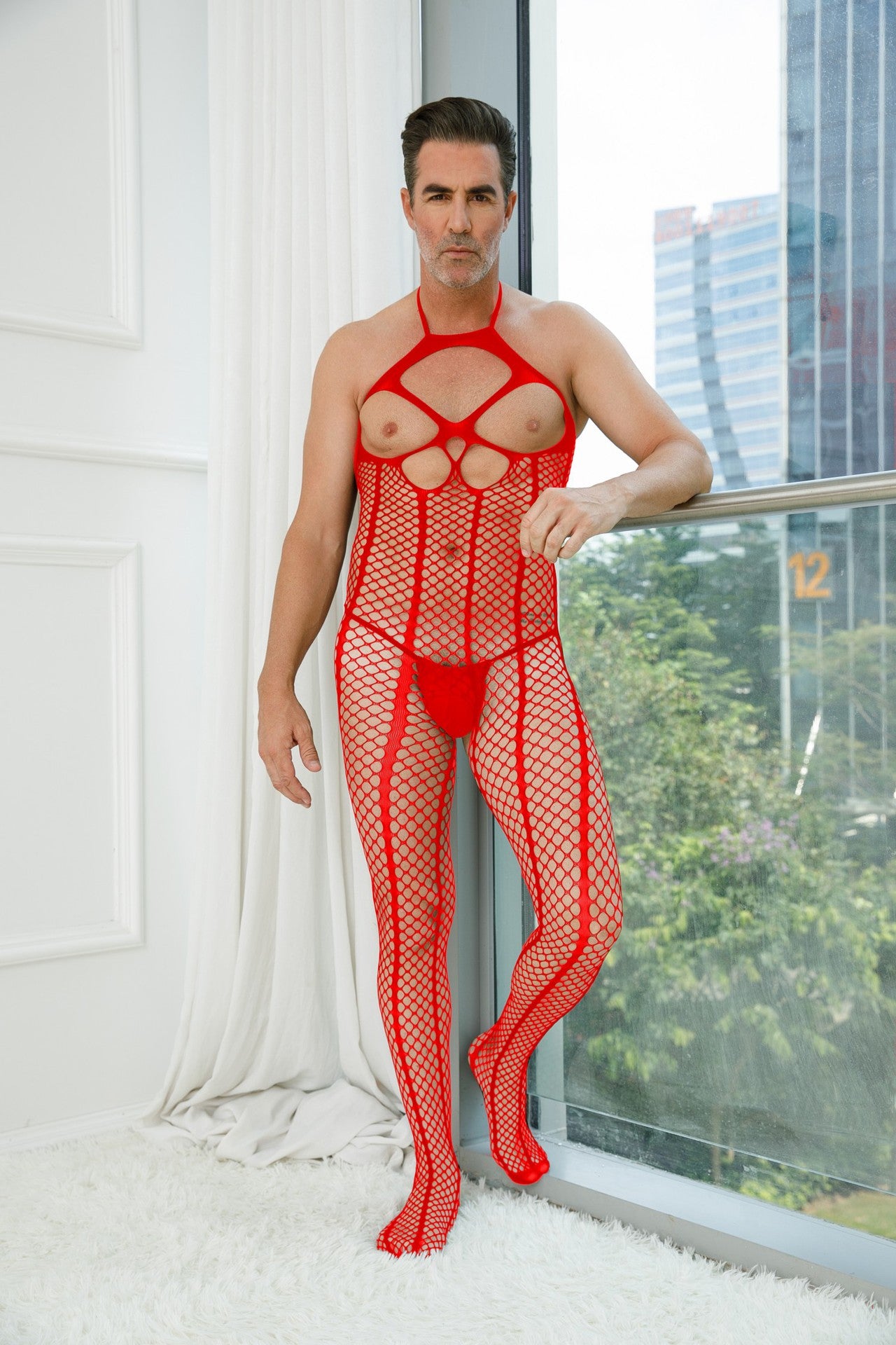 Hollow Perspective Freedom Mesh Bodystocking