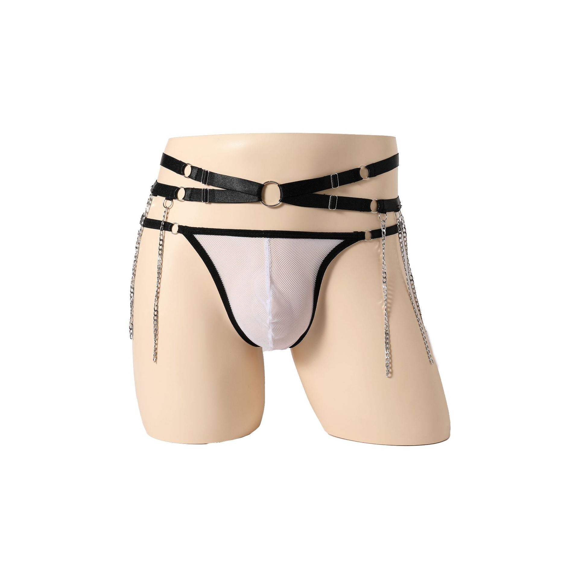 Perspective Hollowed-Out Chain Low Waist Panties