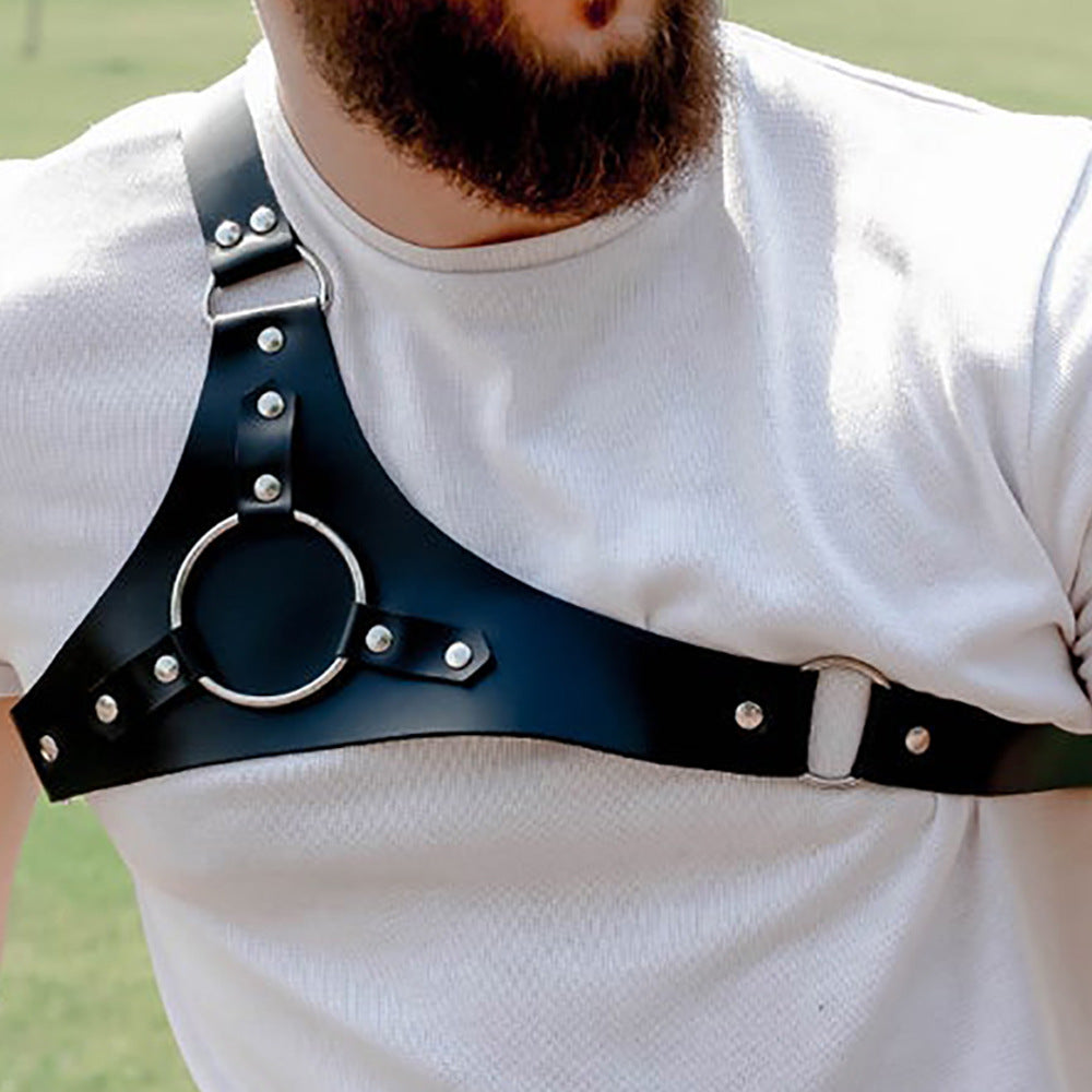 Black Leather Body Restraint Straps