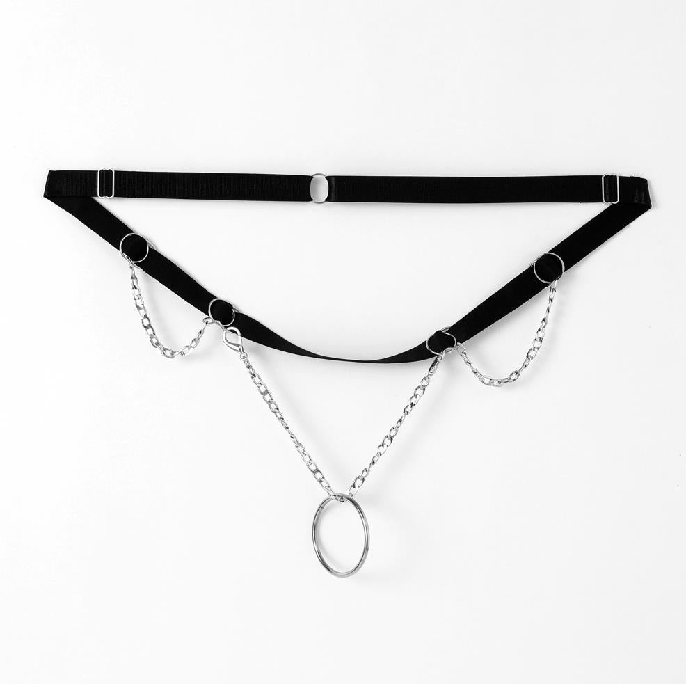 Chain Ring Hollow Free Elastic Thong