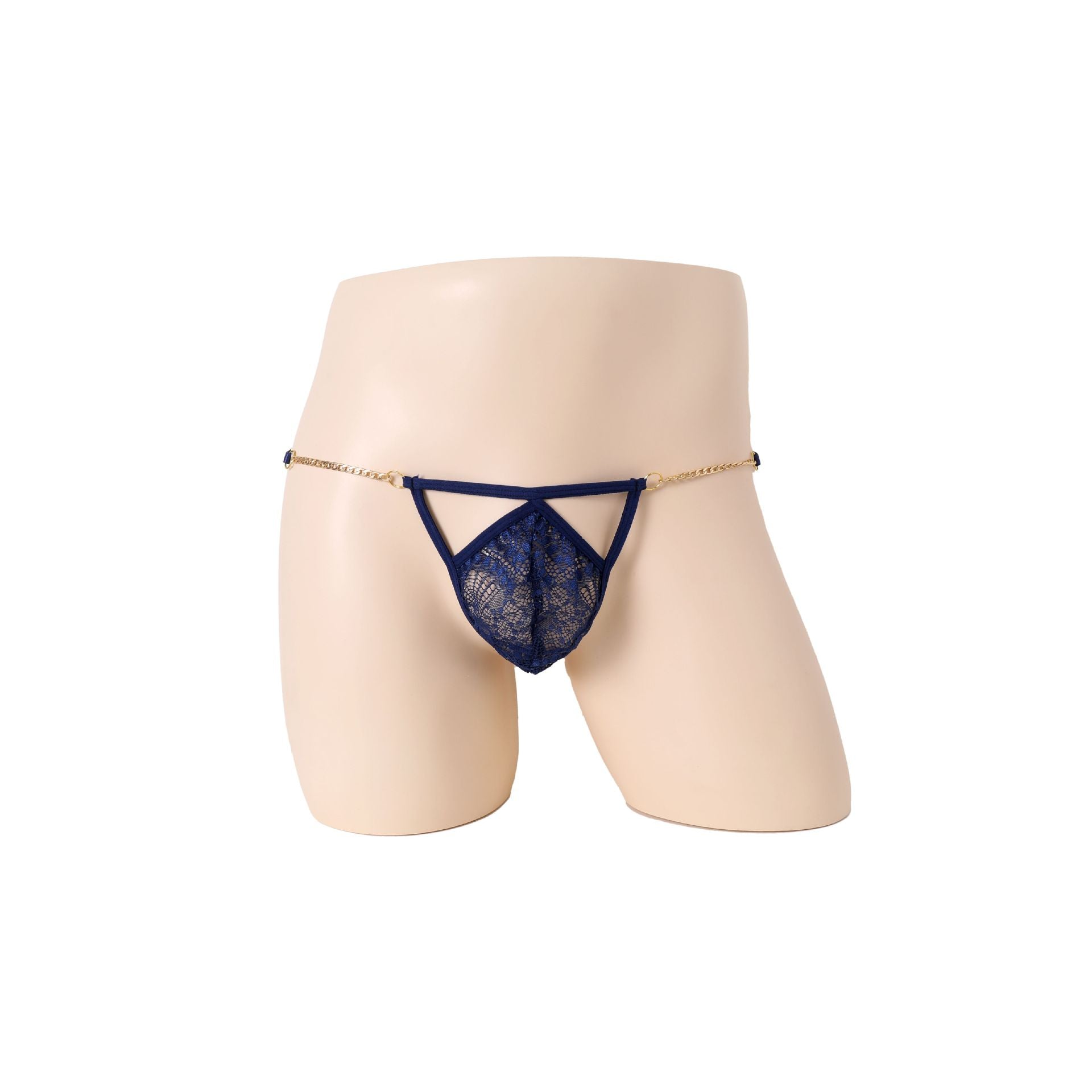 Lace See-Through Golden Ring Hollow T-Pants