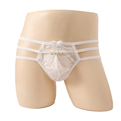 Pearl Accent Quadrangle Hollow Underwear