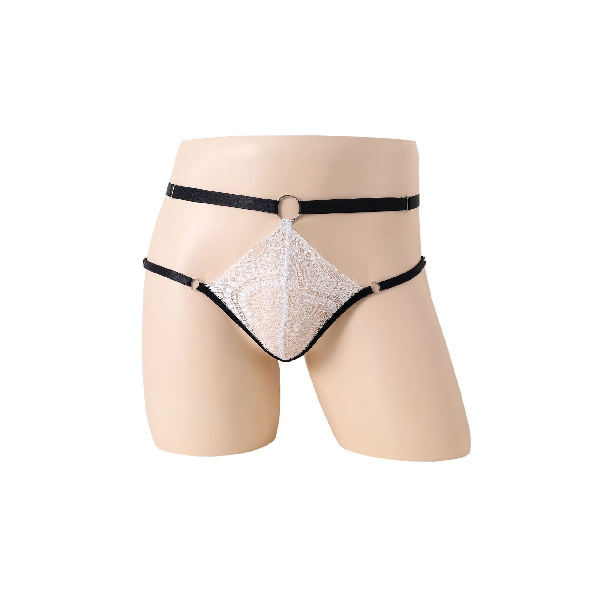 Elastic lace men's briefs with Square Block