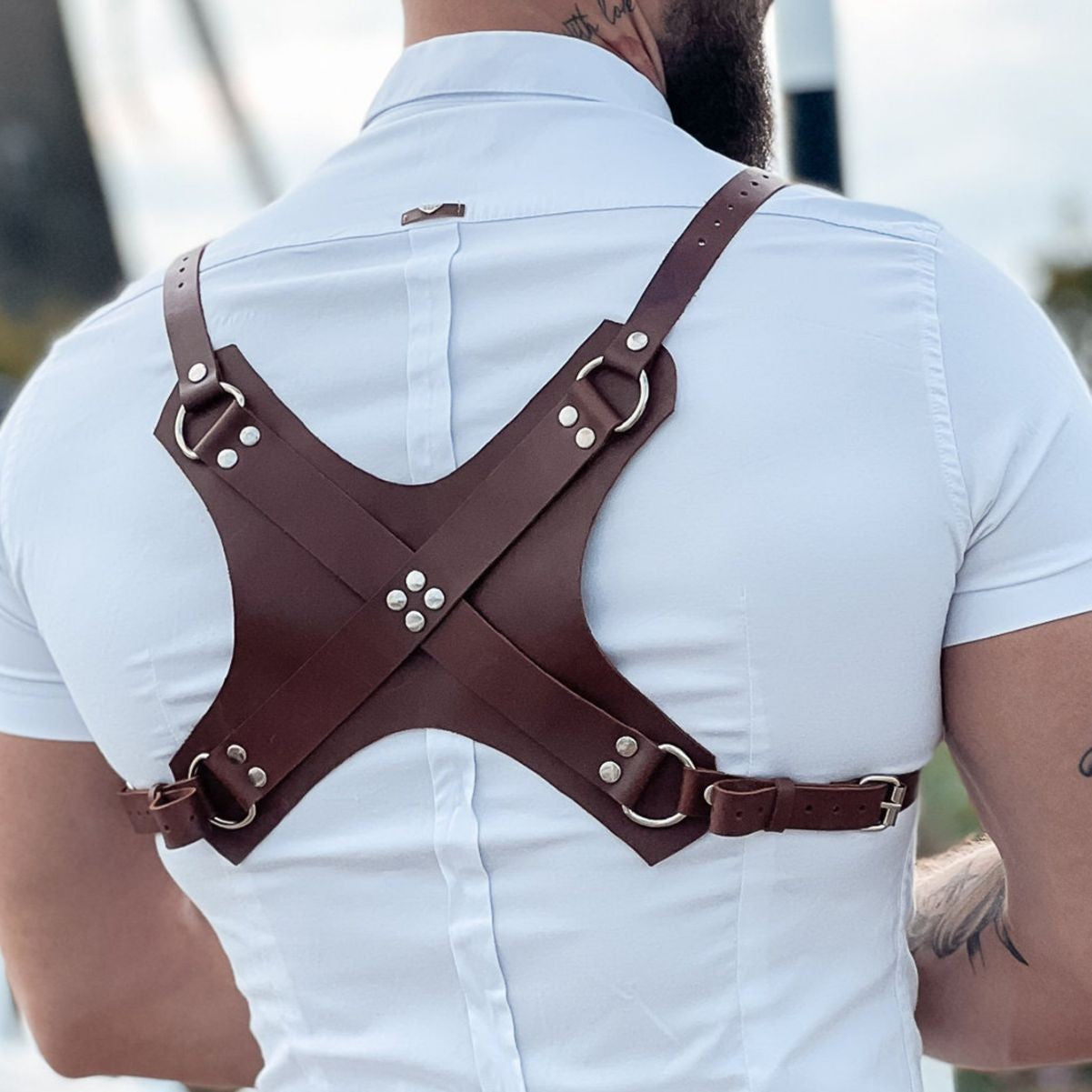 Hip Hop Punk Leather Bondage Vest