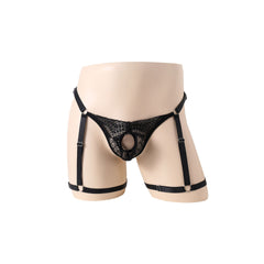 Adjustable Hole Lace Perspective Thong