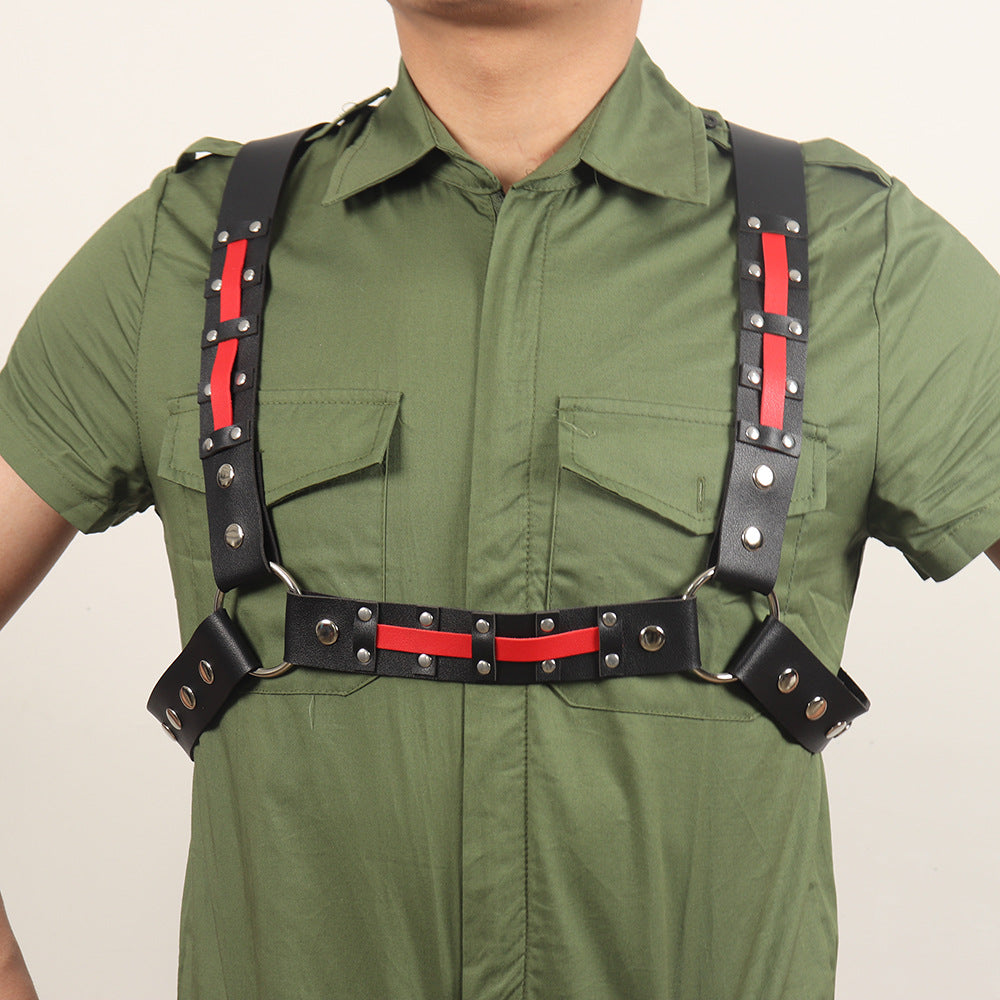 Multi-Rivet Double Ring Chest Strap