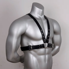 Double-Row Nail Leather Bondage Clothing