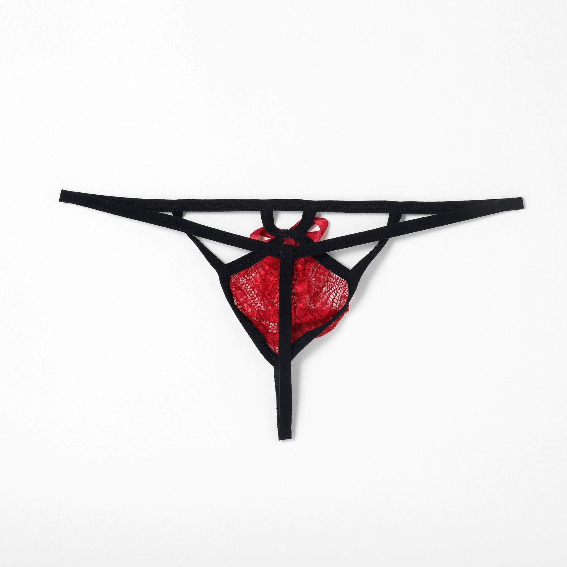 Cute Red Hollow Low Rise Thong