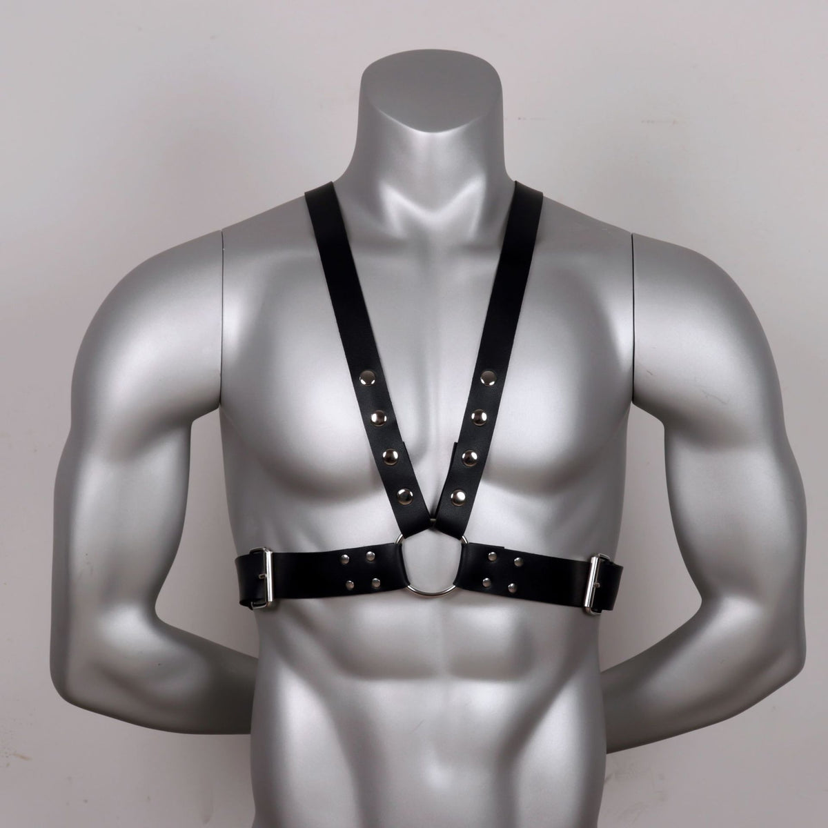 Double-Row Nail Leather Bondage Clothing