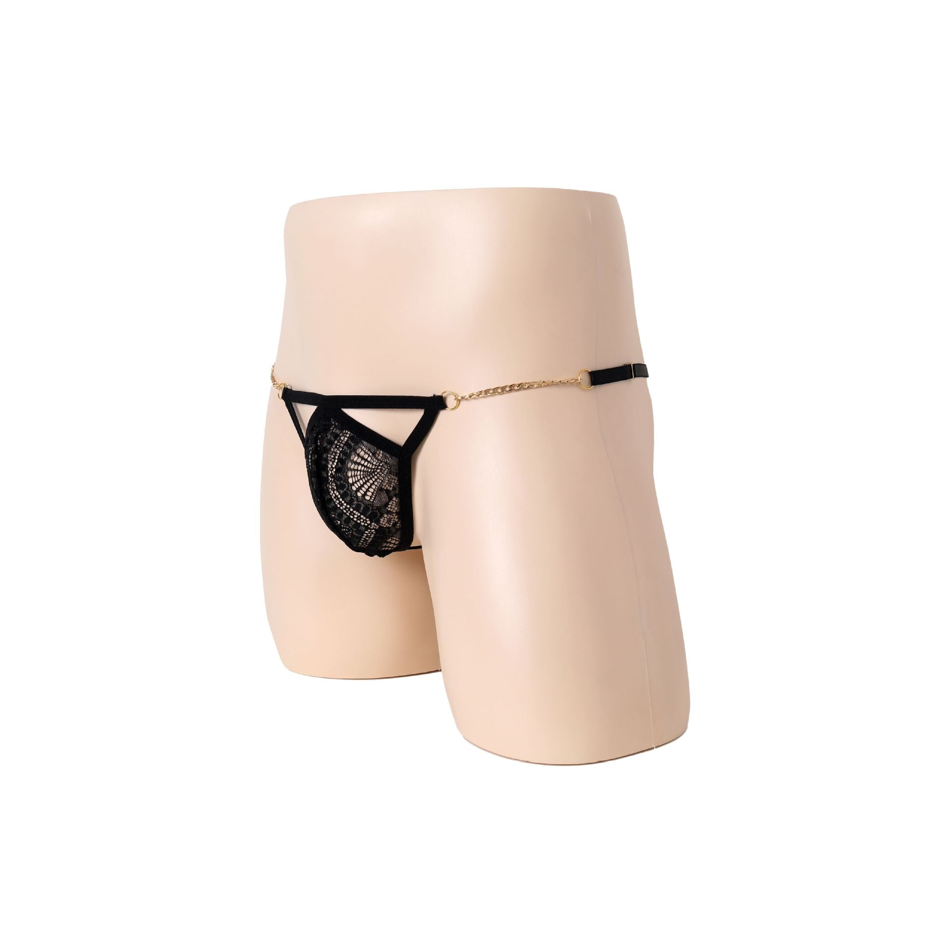 Lace See-Through Golden Ring Hollow T-Pants
