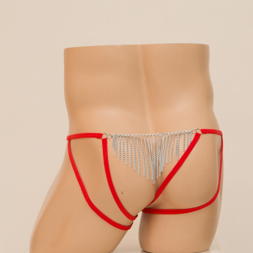 Bow Lace Mesh Chain Transparent Underwear